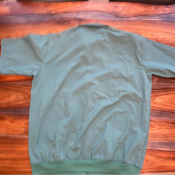 VINTAGE 80S JOHN BLAIR SHIRT JACKET ZIPUP ROCKABILLY Large Tall Green Waist Band - Picture 6 of 8